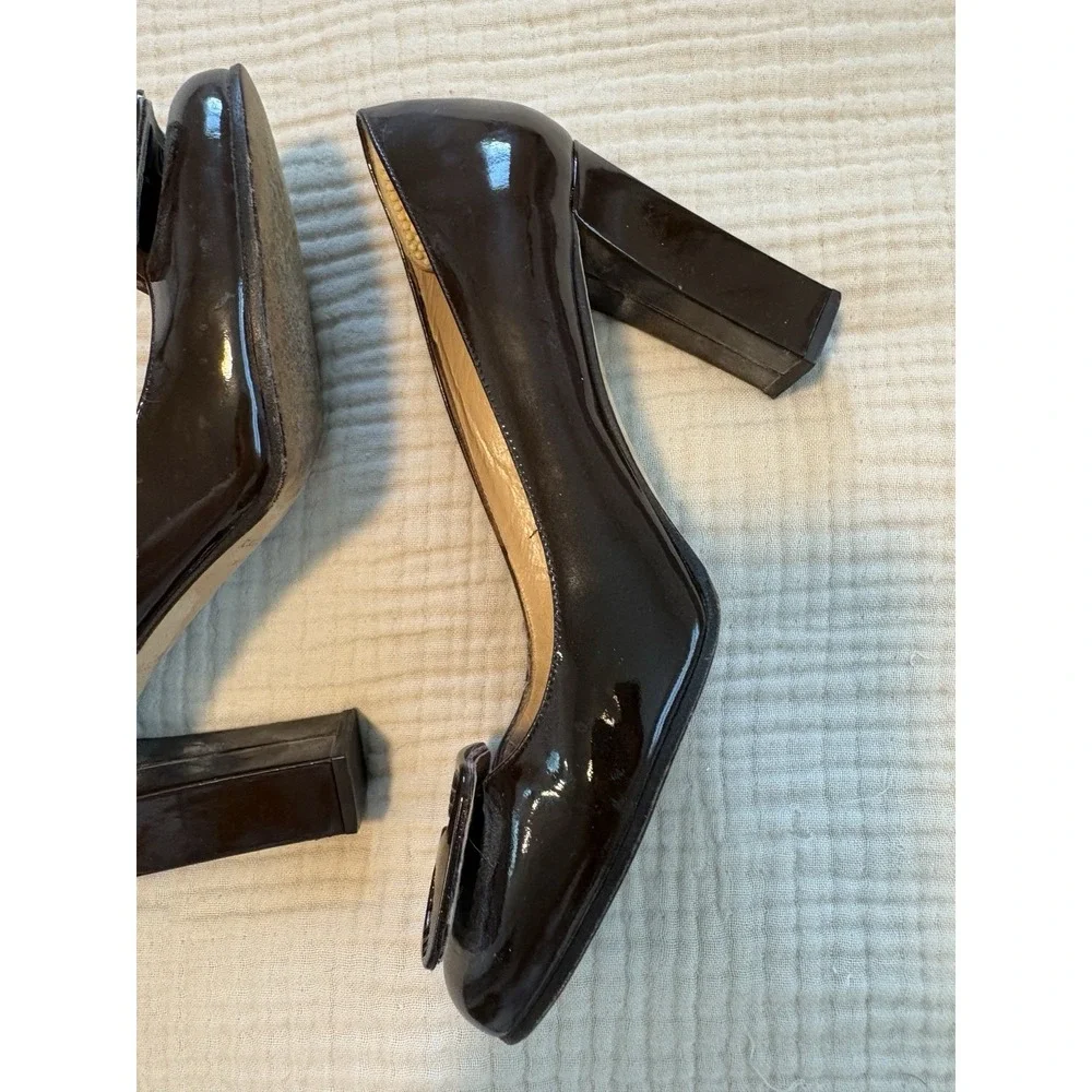 Kate Spade New York Heels Womens Size 7.5 Brown Pump Block Made in Italy
